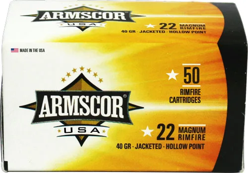 Armscor .22 WMR 40gr JHP Brass – 50rd