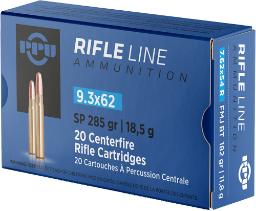 Prvi-Partizan 9.3x62mm 285gr JSP Brass – 20rd