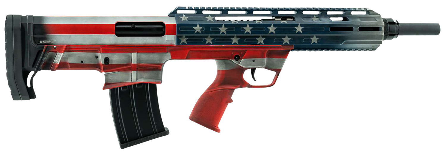 Tokarev USA 21000164 TBP Bullpup 12 Gauge Semi-Auto 3″ 5+1 18.50″ Black Steel Barrel, American Flag Picatinny Rail Receiver, American Flag Adjustable Synthetic Stock