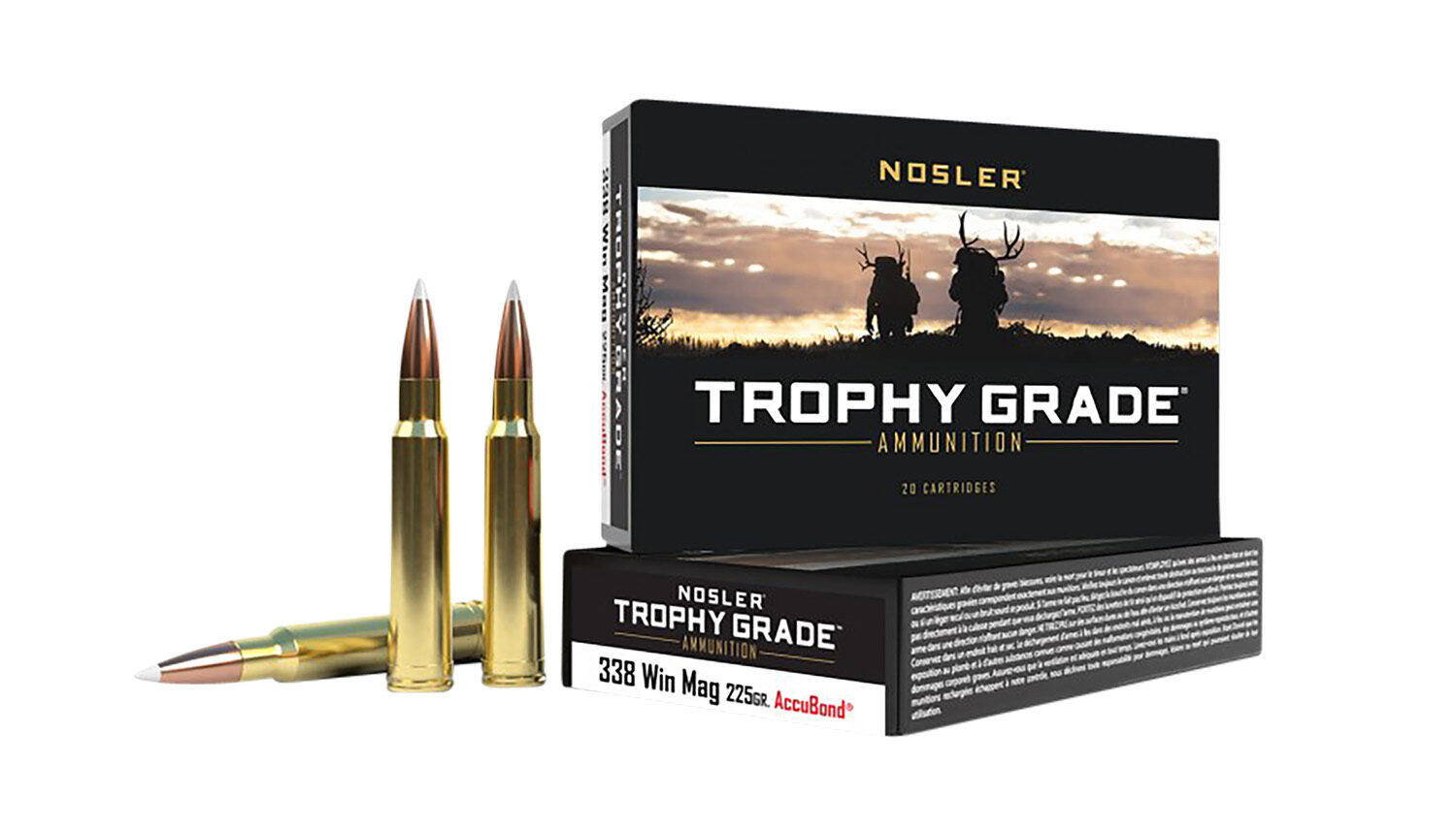 Nosler .338 Win Mag 225gr ACCUBOND Brass – 20rd