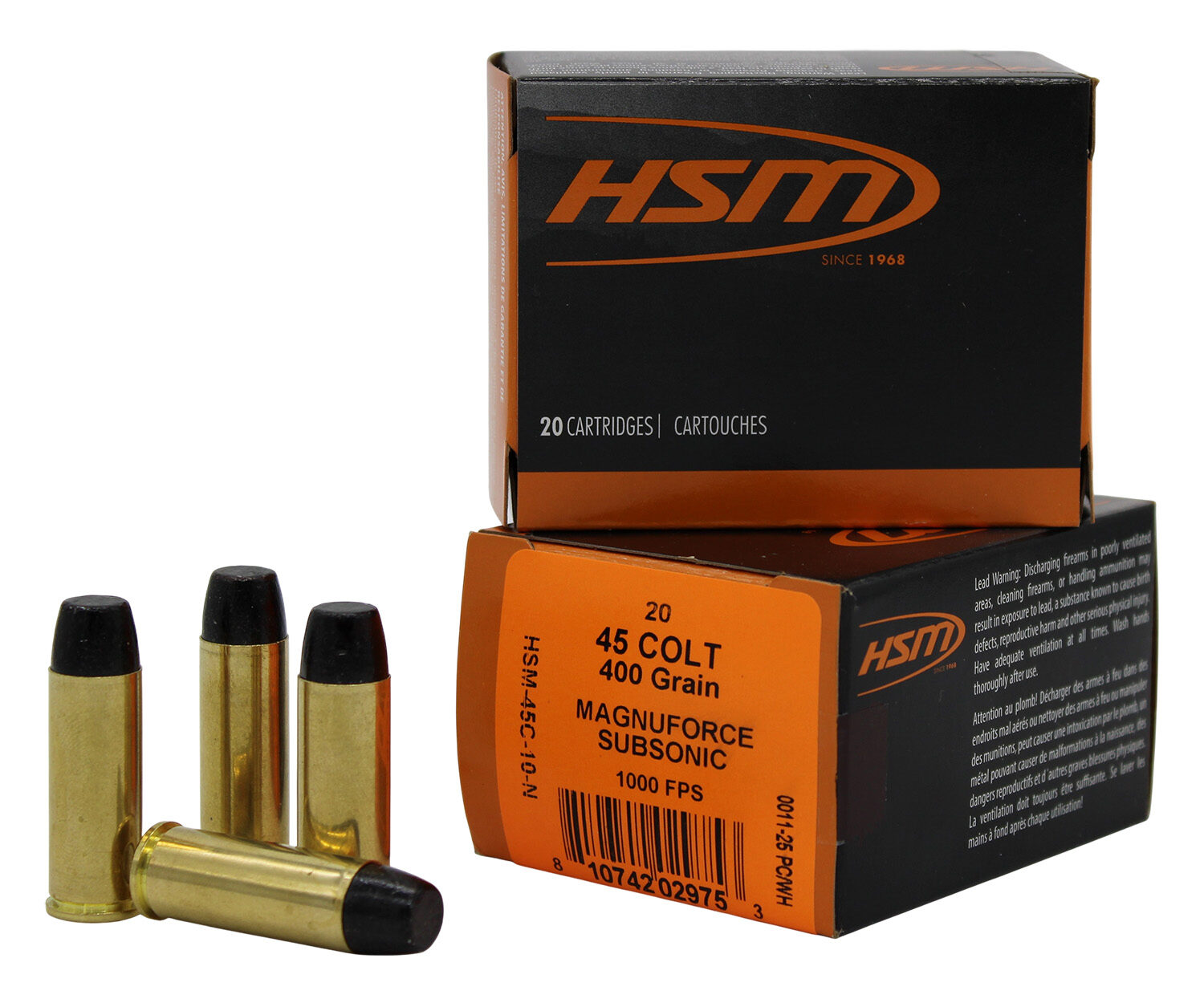 HSM .45 Colt 400gr SUBSONIC N/A – 20rd